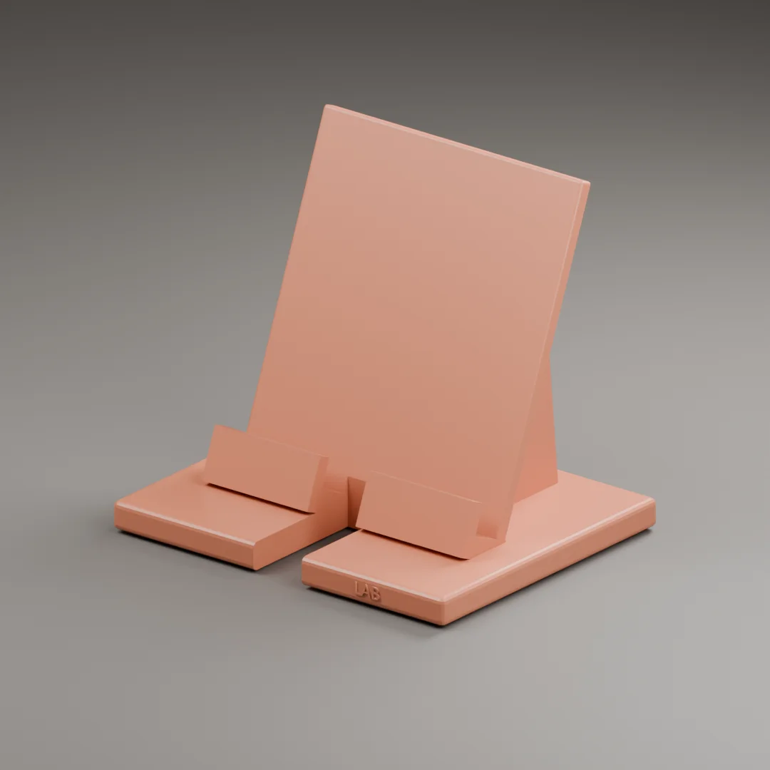 Actual Blender render of the parametric phone stand