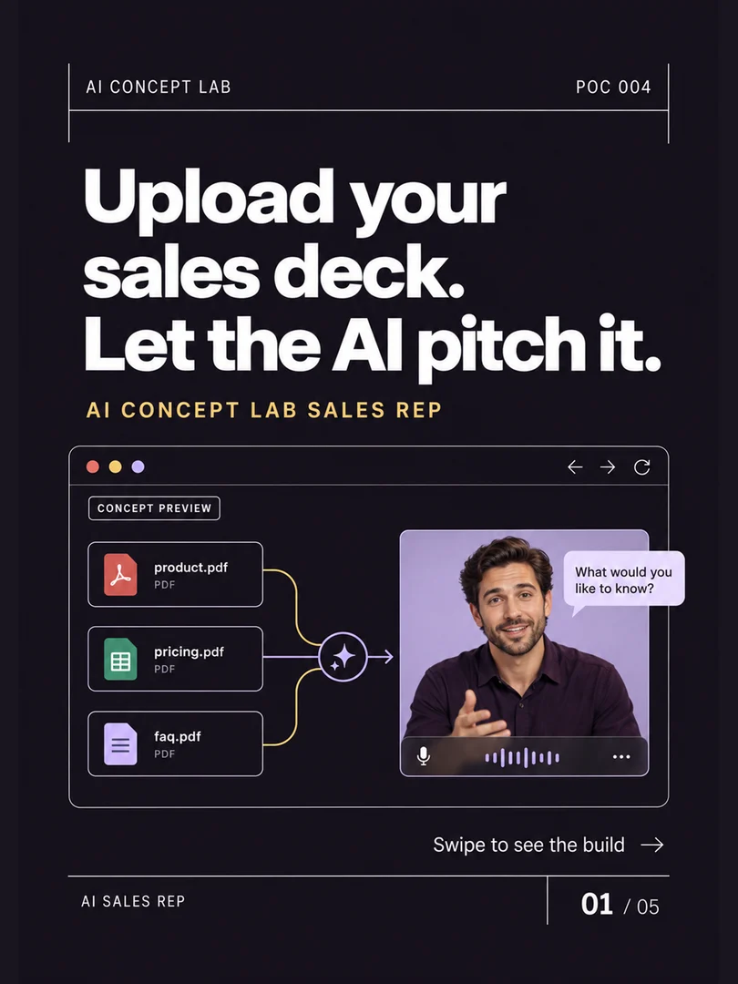 AI Sales Rep — original carousel slide 1. Project information is also available in the text above.
