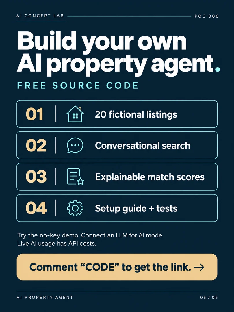 AI Property Agent — original carousel slide 5. Project information is also available in the text above.